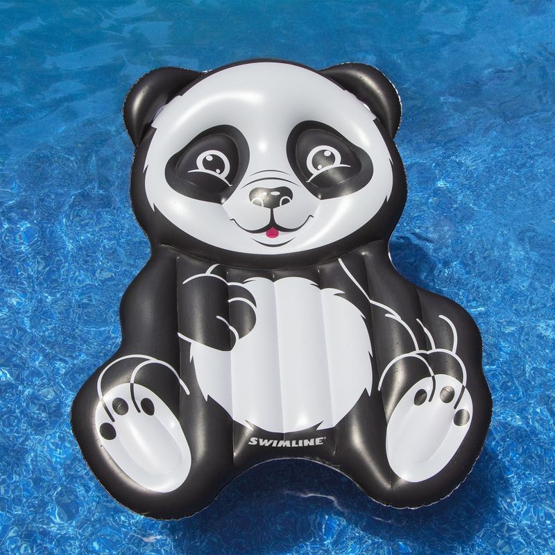 Swimline 71" Inflatable Panda 1-Person Swimming Pool Float - Black/White, 2 of 5