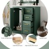 30 Inch Bathroom Vanity with Ceramic Sink, Traditional Bathroom Storage Cabinet with 3 Drawers and 2 Chevron Front Doors - 4 of 4