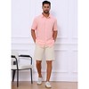 INSPIRE CHIC Men's Point Collar Short Sleeve Button Down Summer Linen Shirt - 4 of 4