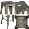 Yaheetech 24" Set of 4 Metal Counter Height Backless Stackable Bar Stools Indoor/Outdoor - 4 of 4