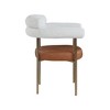 Meridian Furniture,Blake Cognac Vegan Leather /  Boucle Fabric Dining Chair, Set of 2 - 4 of 4