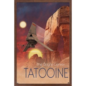Trends International Star Wars: Tatooine - Visit Tatooine by Russell Walks 23 Framed Wall Poster Prints - 1 of 4