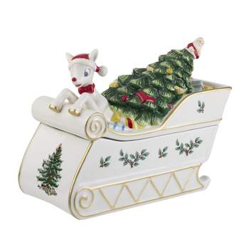 Spode Christmas Tree Rudolph the Red-Nosed Reindeer® Cookie Jar,11 Inch