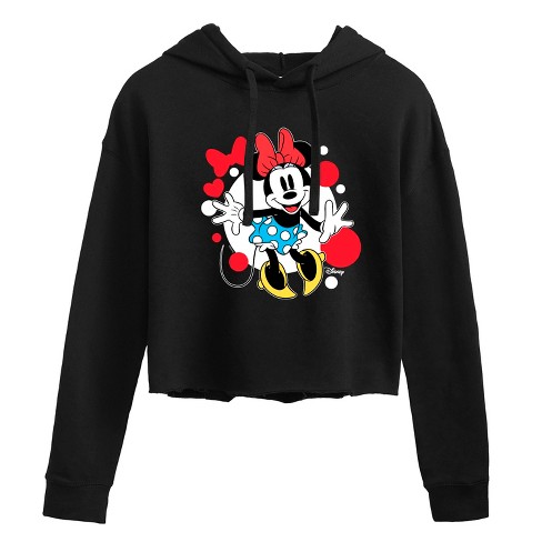 Women s Disney Mickey Friends Cropped Graphic Hoodie Target