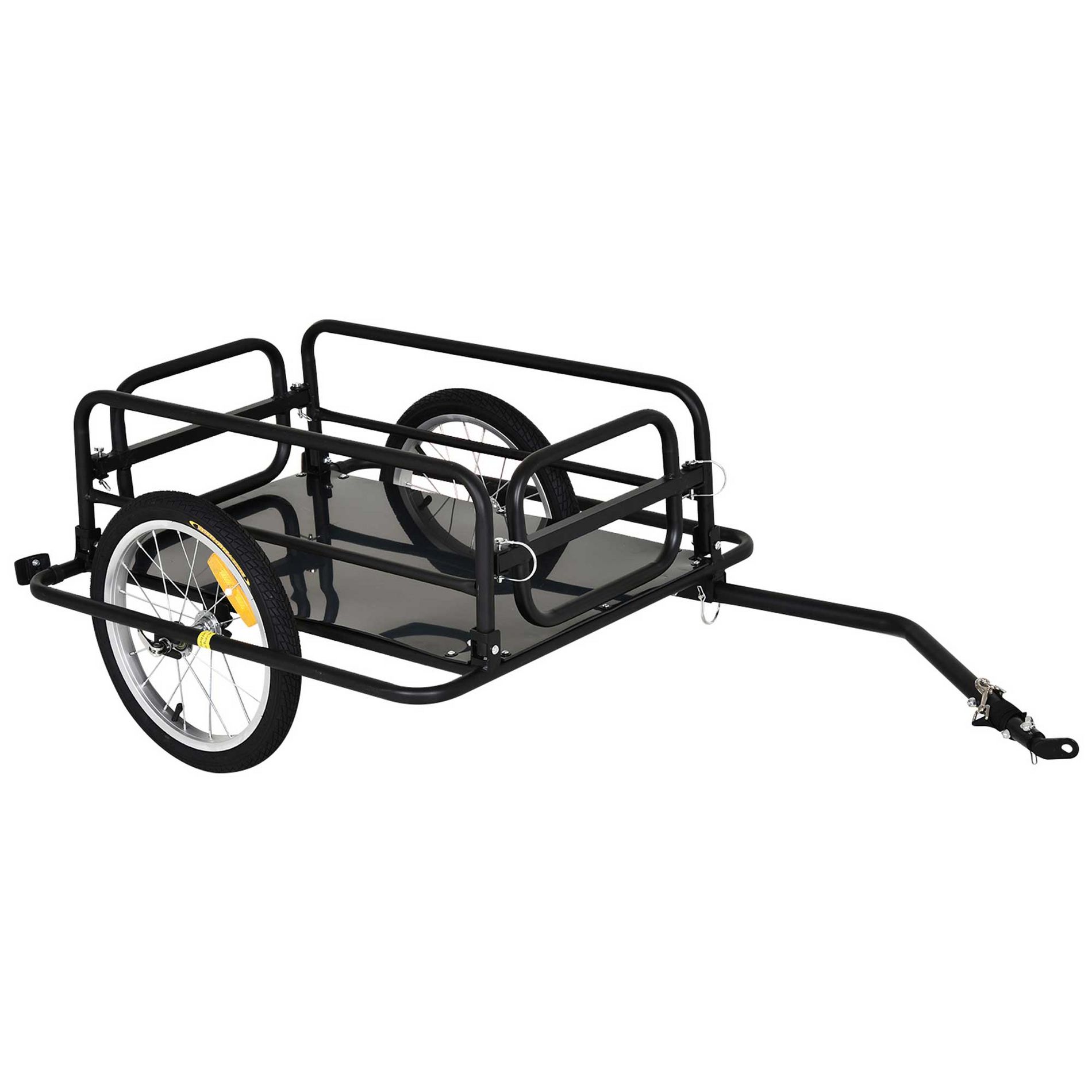 Aosom Bike Cargo Trailer for Hefty Loads, Foldable Compact Storage, Heavy-Duty, Bike Wagon Bike Trailer Bicycle Cargo Trailer Bike Attachment, Black