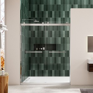NicBex Shower Door 56-60" Wx74"H Bypass Sliding Shower Door with 5/16" (8mm) Tempered Glass - 1 of 4