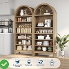 7-Tier 71" Tall Arched Shoe Cabinet Wooden Shoe Rack w/Adjustable Shelves Freestanding Modern Organizer Storage Shelf - 3 of 4