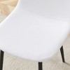 SEVOBAL Dining Chairs Set of 4 White Linen-Cotton Chairs with Black Metal Legs and Integrated Structure, White, 17"*15.3"*34.5" - 3 of 4