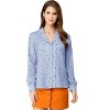 INSPIRE CHIC Women's Vintage Notched Lapel Long Sleeve Printed Button Down Tops - 3 of 4