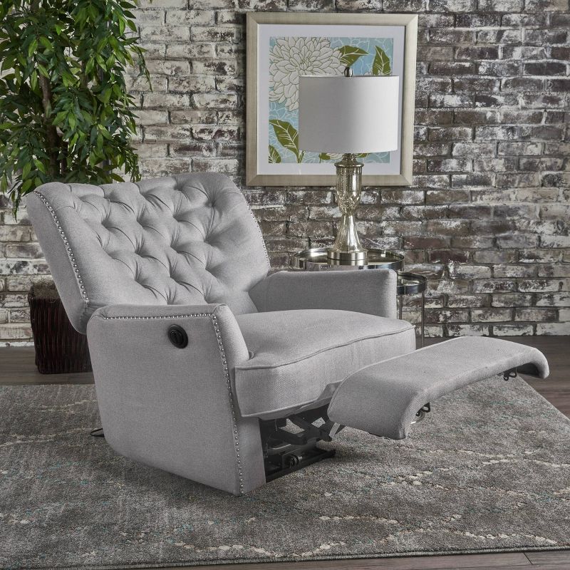 Salomo Tufted Fabric Power Recliner - Christopher Knight Home, 5 of 8