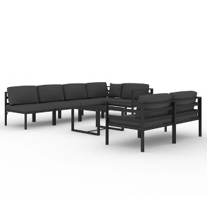 vidaXL Patio Lounge Set Outdoor Sectional Sofa Set Table Aluminum Anthracite - 1 of 4