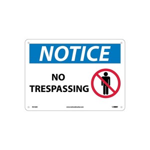 National Marker Notice Signs; No Trespassing Graphic 10X14 .040 Aluminum N318AB - 1 of 1