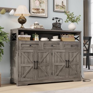 Sideboard Buffet Cabinet, 47.2" Wood Coffee Bar Station for Kitchen, Dining/Living Room, Hallway - 1 of 4