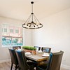 YIYIBYUS 31.5inch Large Chandelier for Living Room, 6-Light Metal Light Fixture for Dining Room Entryway Kitchen Island, Black - 2 of 4