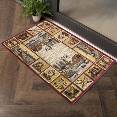 LunaLulinlk Nature's Nest Multi 5 ft. 3 in. x 7 ft. 3 in. Lodge Area Rug
