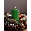 Green Pillar Candles Set of 3 - Perfect as Christmas Centerpiece Table Decorations - 80-Hour Burn Time Self-Extinguishing Candles - 4 of 4