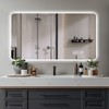 Wall mounted LED lighting mirror/bathroom mirror/full-length mirror,three color lighting+IP44 waterproof+anti fog+touch switch 24¡Á48 inches - 2 of 4
