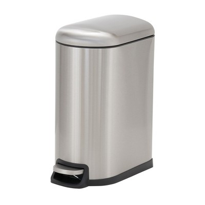 Slim Trash Can, 10 Liter / 2.6 Gallon, Stainless Steel Bathroom Step Trash Can