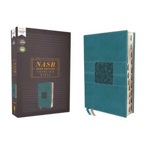 Nasb, Thinline Bible, Leathersoft, Teal, Red Letter Edition, 2020 Text, Thumb Indexed, Comfort Print - by  Zondervan (Leather Bound) - 1 of 1