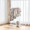 Heavy-Duty Clothes Rack with Dense Mesh Storage Shelf, 25.4mm Metal Garment Rack with Wheels and 2 Brakes Freestanding Clothes Rack - 2 of 4