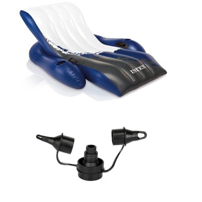 Intex 120V Quick Fill AC Air Pump 3 Nozzles w/ Intex Recliner w/ Cup Holders