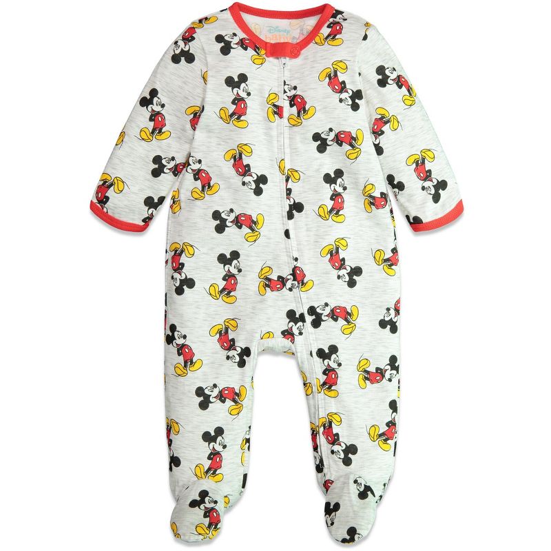 Disney Mickey Mouse Baby 2 Pack Zip Up Sleep N' Play Coveralls Newborn to Infant , 2 of 5