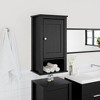 vidaXL BERG Bathroom Wall Cabinet Black 15.7"x10.6"x28.1" Solid Wood Pine - 2 of 4