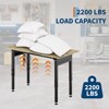Heavy-Duty Workbench with Power Outlets, 2200 lb Capacity Adjustable Work Table with Locking Wheels - 4 of 4