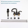 DOMETOUR Oil Rubbed Bronze 2-Handle Bathroom Faucet, 360° Rotating Spout, 4-Inch Centerset Vanity Sink with Pop-Up Drain & Hoses, FR4090-ORB - 2 of 4