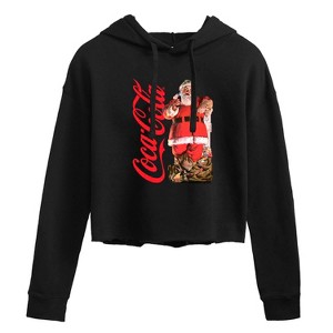 Women's - Coca-Cola - Vintage Santa With Presents Cropped Graphic Hoodie - 1 of 3