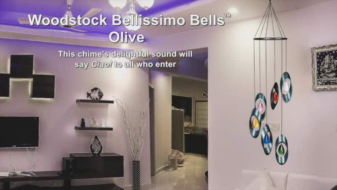 Woodstock Windchimes Bellissima Bells Olive, Wind Chimes For Outside, Wind Chimes For Garden, Patio, and Outdoor Décor, 28"L, 2 of 10, play video