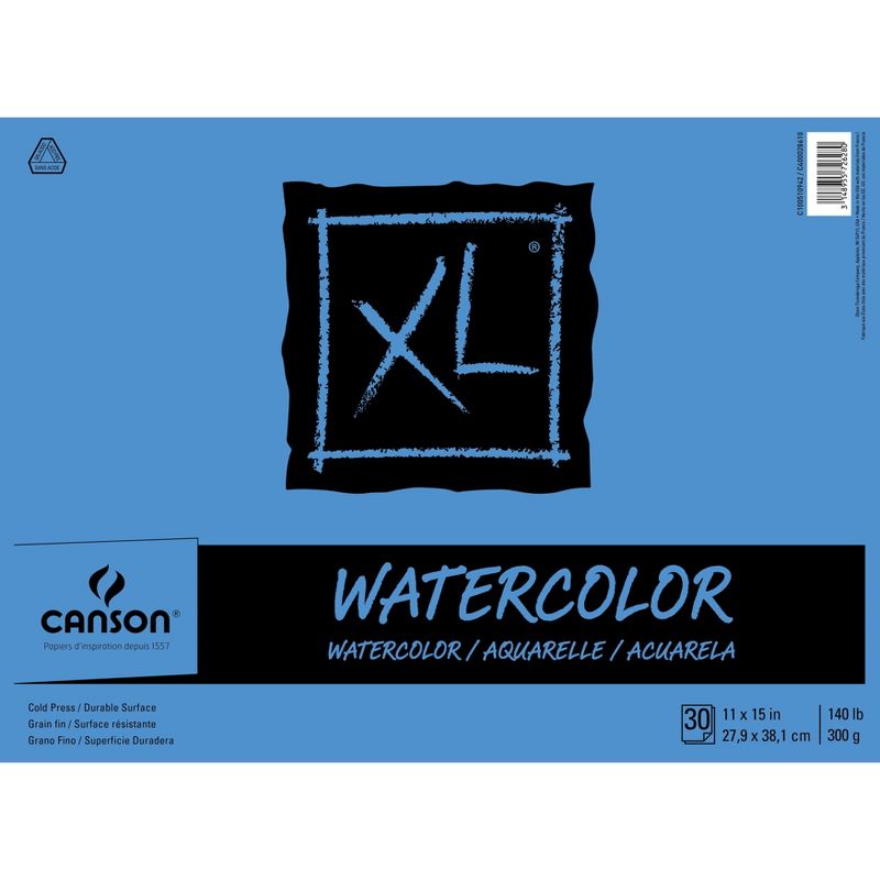 Canson XL Watercolor Paper Pad 11"X15"-30 Sheets, 1 of 5