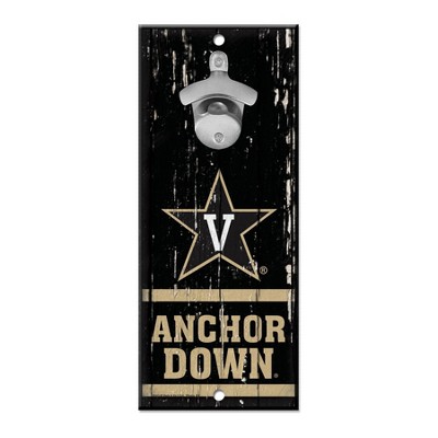 NCAA Vanderbilt Commodores 11"x5" Bottle Opener Wood Sign