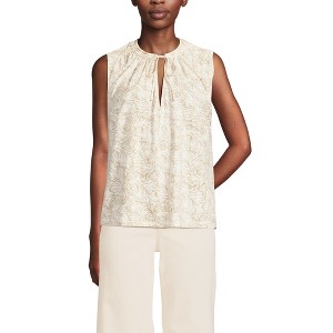 Lands' End Women's Linen Blend Notch Neck Swing Tank Top - 1 of 4