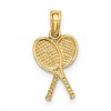 Black Bow Jewelry 14k Yellow Gold Petite Tennis Racquets Pendant - 3 of 4