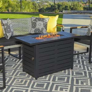 Kinger Home 42-Inch Outdoor Propane Fire Pit Table for Patio, 50,000 BTU CSA Certified, Powder Coating Steel Frame, Black - 1 of 4