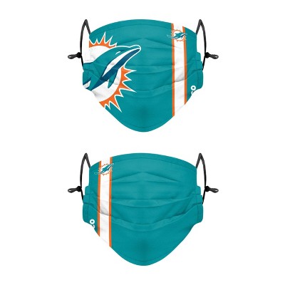 NFL Miami Dolphins Youth Gameday Adjustable Face Covering - 2pk