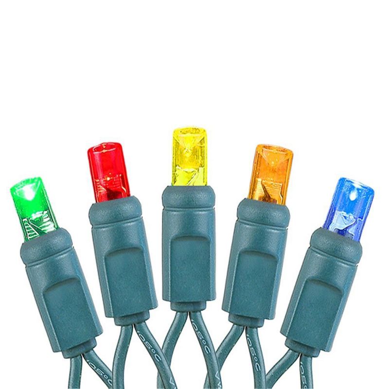 Novelty Lights LED Christmas String Lights 50 Mini Bulbs (Green Wire, 17 Feet), 3 of 10