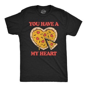 Mens You Have A Pizza My Heart Funny T Shirt Sarcastic Food Graphic Tee For Men - Crazy Dog Men's T Shirt - 1 of 4
