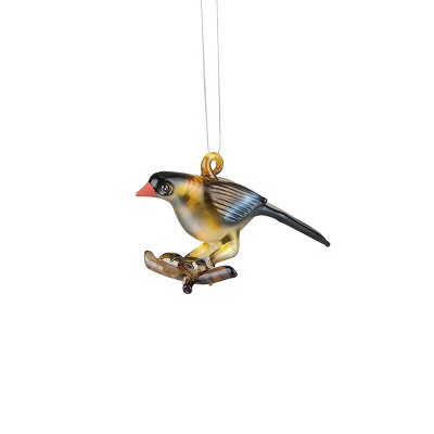 Gallerie II Goldfinch Glass Christmas Xmas Ornament