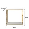 FCH 2 Layer X Side Frame Wooden Iron Frame 78.2*35.1*76.2cm White Panel Gold Frame Porch Storage Porch Table - 3 of 4