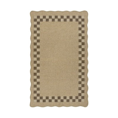 Lahome Diamond Double Frame Diagonal Faux Jute Rectangular Indoor Outdoor Area Rug