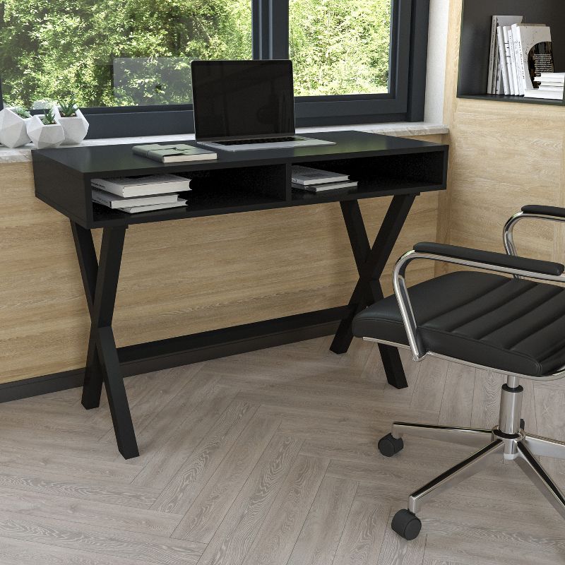 Flash Furniture Home Office Writing Computer Desk with Open Storage Compartments - Table Desk for Writing and Work, 3 of 11