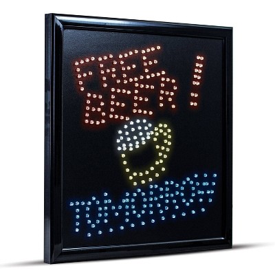 Free Beer tomorrow Framed LED Sign Black - Crystal Art Gallery