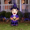 Gemmy Airblown Inflatable Lilo w/ Witch Hat and Pumpkin Disney, 4 ft Tall, Multicolored - 2 of 4