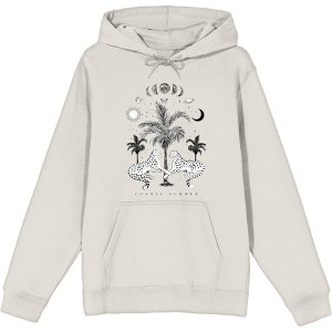 Cosmic Summer Cheetahs Long Sleeve Adult Hooded Sweatshirt - 1 of 2