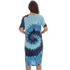 Just Love Womens Nightgown - Tie Dye Short Sleeve Henley Oversized Sleepwear Gown - 3 of 3