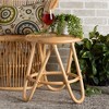 bali & pari Rinjani Rattan End Table Natural/Brown: Bohemian Style, No Assembly, Spot Clean, Irregular Shape - 2 of 4