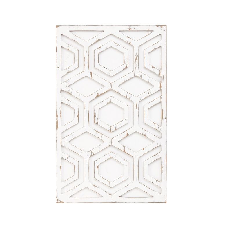 Ralston Wooden Wall Art with Pattern White, 1 of 11