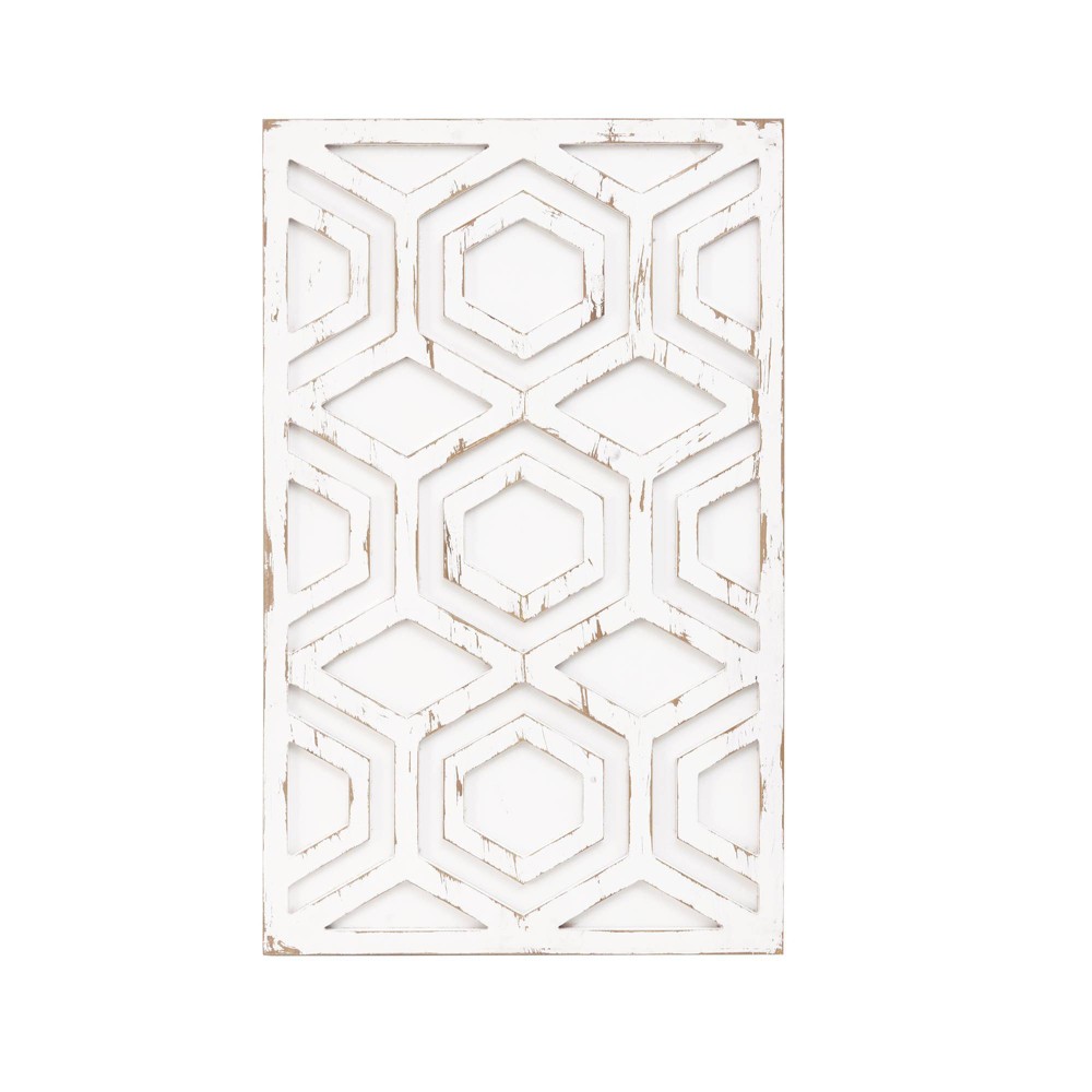 Photos - Other interior and decor Ralston Wooden Wall Art with Pattern White